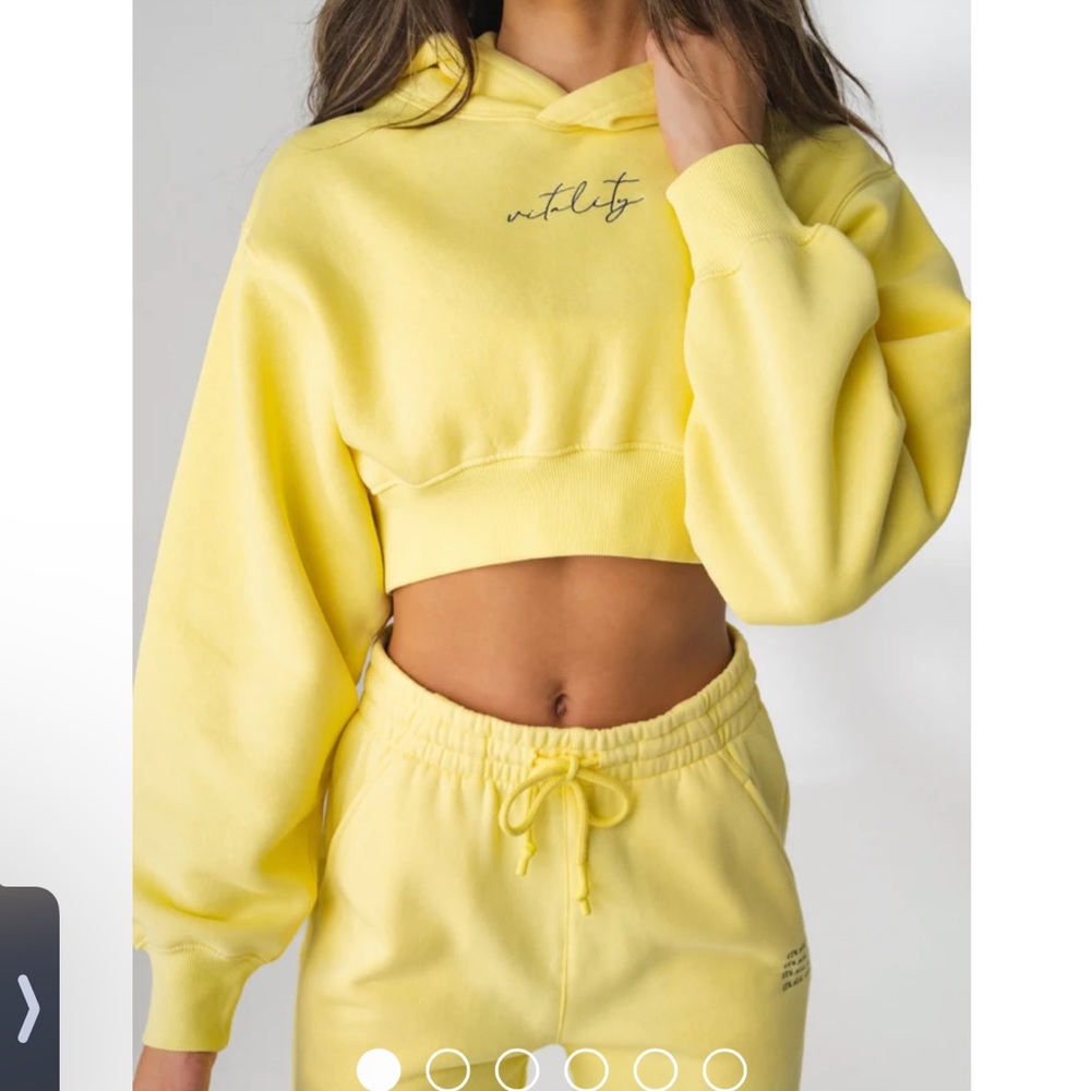 Balance Athletica Yellow Cropped Hoodie
